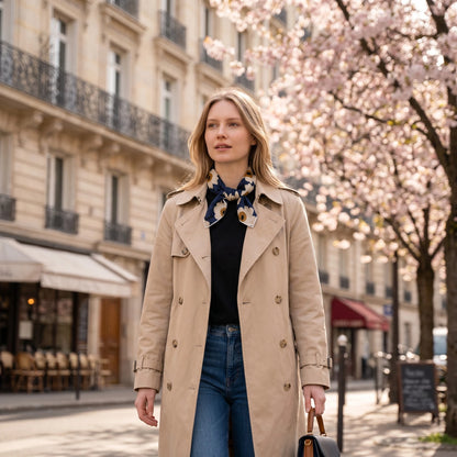 Foulard carré floral élégant femme