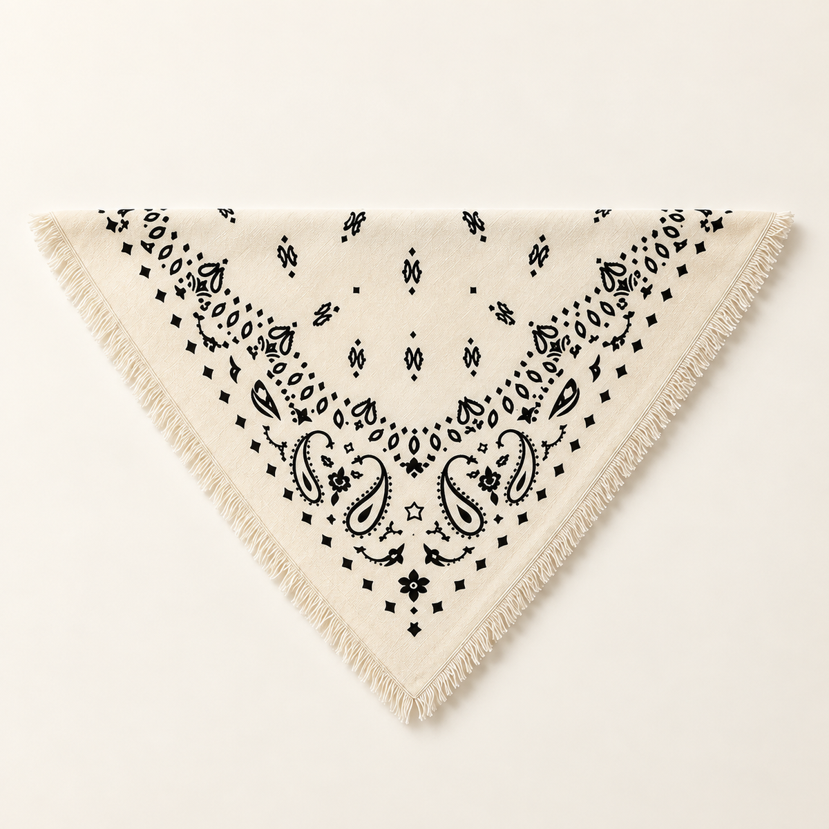 Foulard bandana femme imprimé à franges