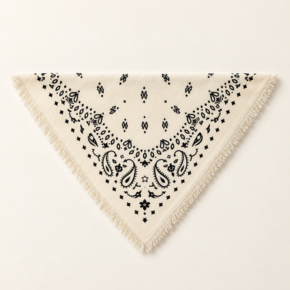 Foulard bandana femme imprimé à franges