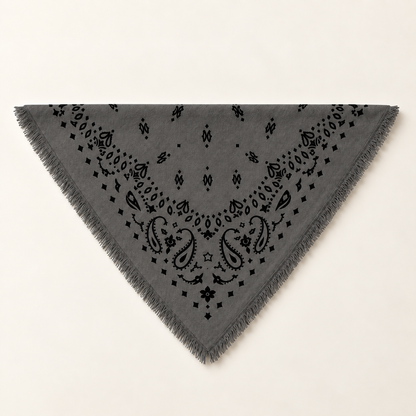 Foulard bandana femme imprimé à franges