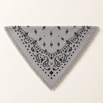 Foulard bandana femme imprimé à franges