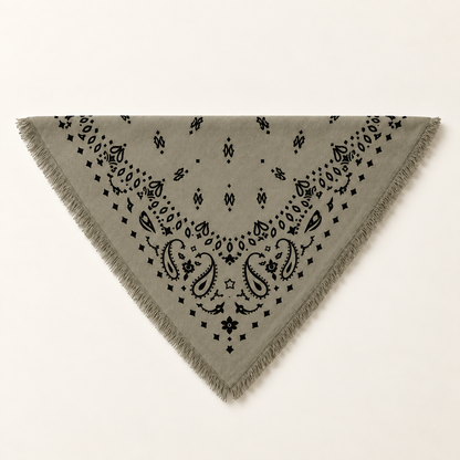 Foulard bandana femme imprimé à franges