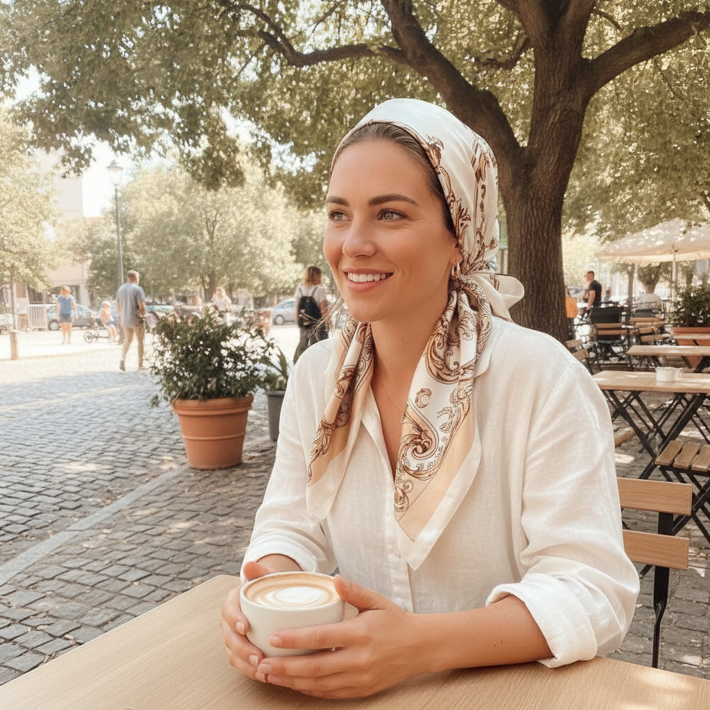 Foulard carré satin élégant