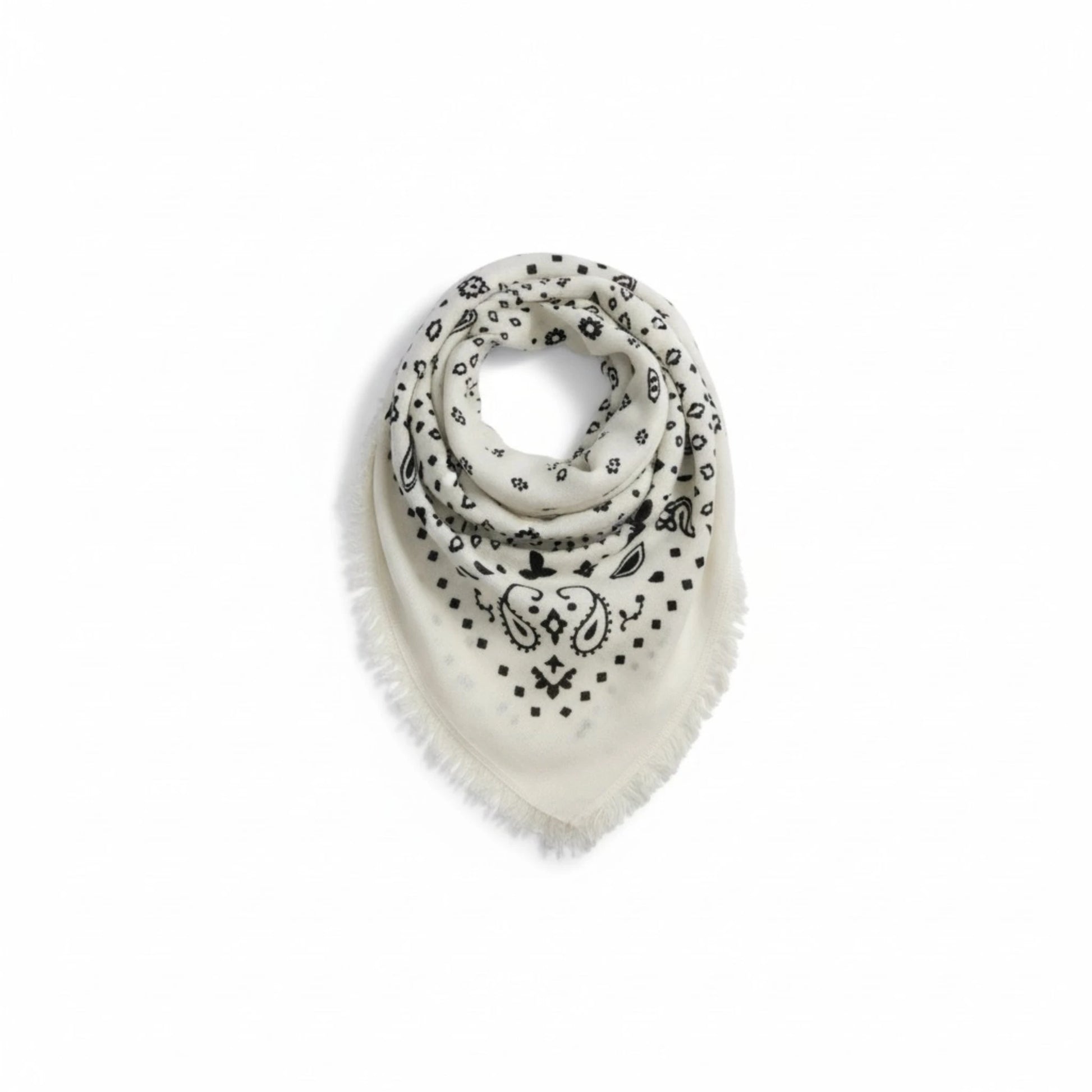 Echarpe femme blanche imprimee elegante en polyester accessoire mode femme