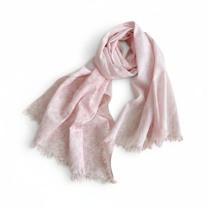 Écharpe femme en coton rose imprimé floral