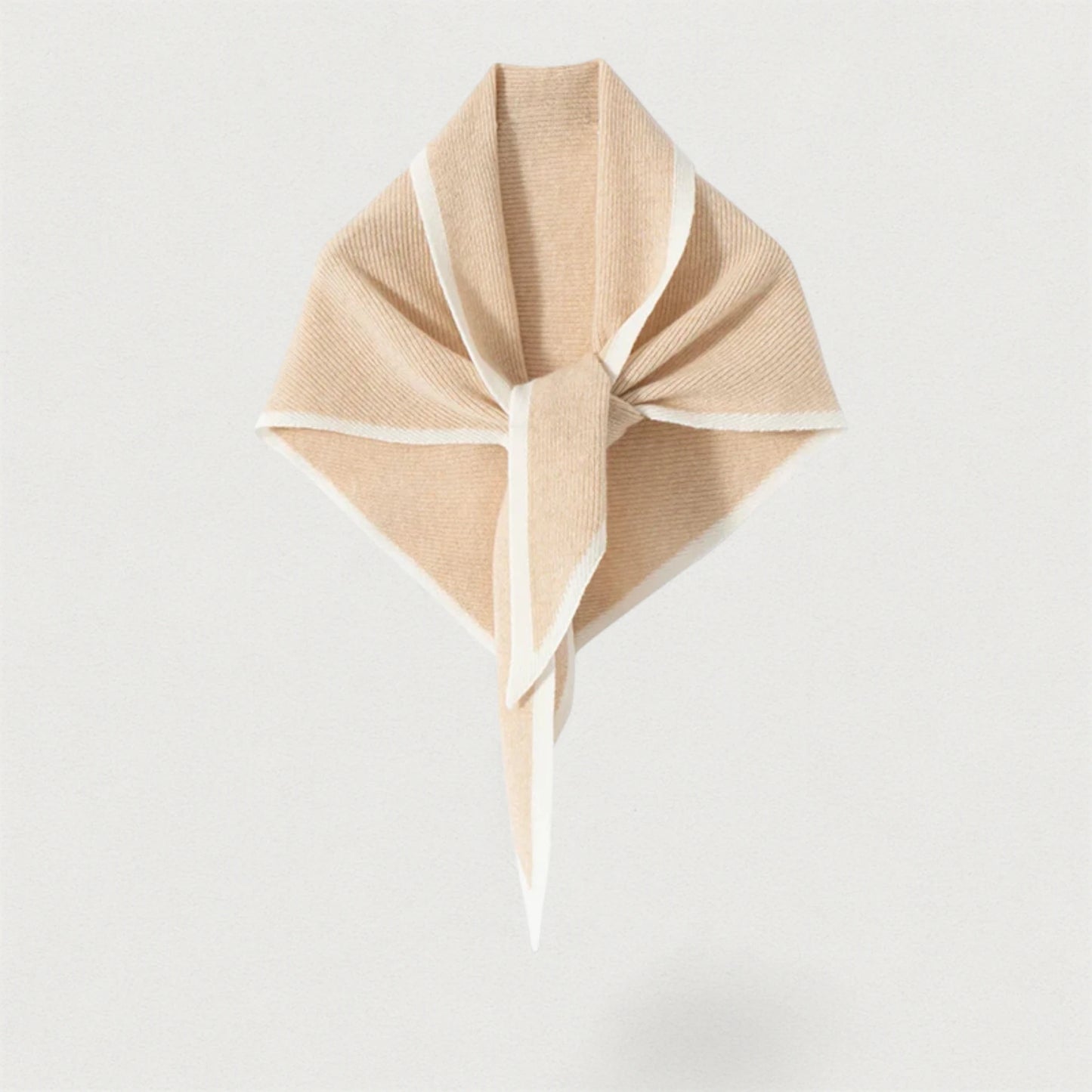 Écharpe femme en laine effet cachemire beige