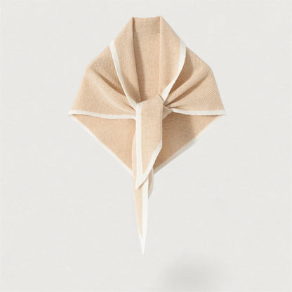 Écharpe femme en laine effet cachemire beige