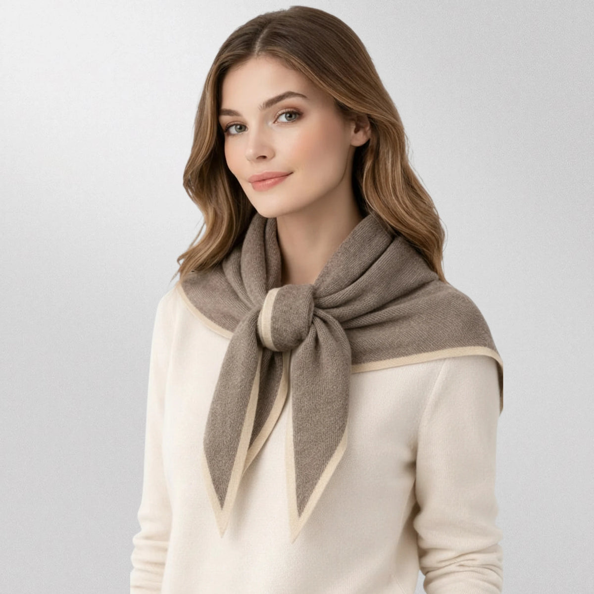 Écharpe femme en laine effet cachemire <br> Châle triangle chaud et élégant