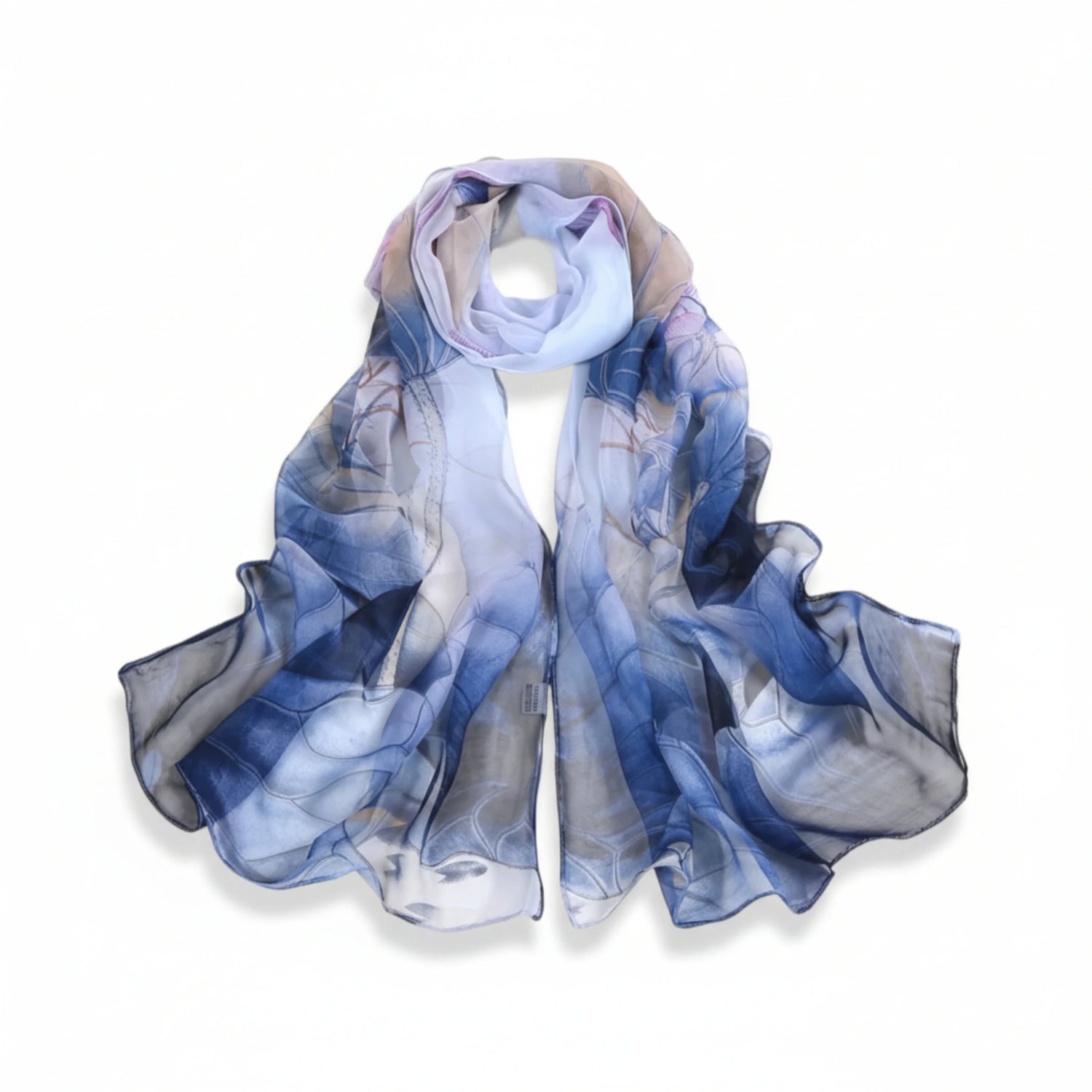 Foulard femme floral toucher soie printemps-été