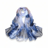 Foulard femme floral toucher soie printemps-été